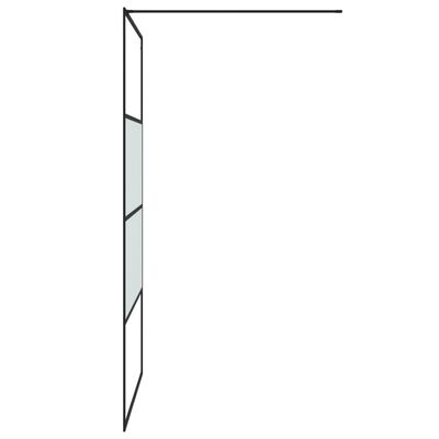 vidaXL Dusjvegg svart 115x195 cm halvfrostet ESG-glass