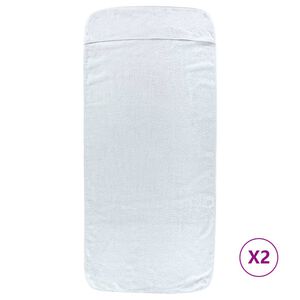 vidaXL Strandh&aring;ndkl&aelig;r 2 stk hvit 60x135 cm stoff 400 GSM