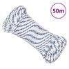 vidaXL B&aring;ttau hvit 4 mm 50 m polypropylen