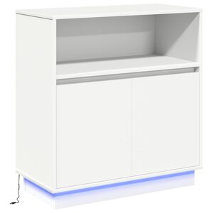 vidaXL LED sideboard Hvit 71 x 34,5 x 75 cm Konstruert tre