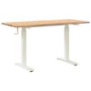 vidaXL Skrivebord Hvit og Naturlig 140 x 60 cm Massivt Eiketre