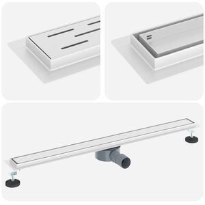 vidaXL Dusjdren 2-i-1 med 360&deg; Siphon s&oslash;lv 90 cm Rustfritt St&aring;l 304