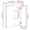vidaXL Baderomsspeilskap med hylle TULUM Gammelt tre 60 x 16,5 x 78 cm