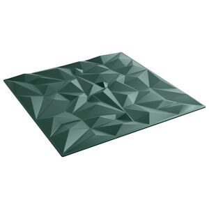vidaXL Veggpaneler 12 stk. 50 x 50 cm Amethyst Gr&oslash;nn XPS Skum