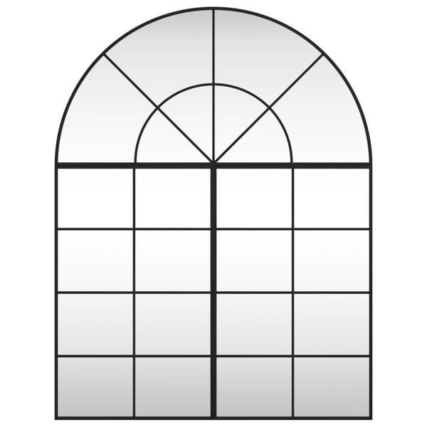vidaXL Veggspeil svart 100x130 cm buet jern