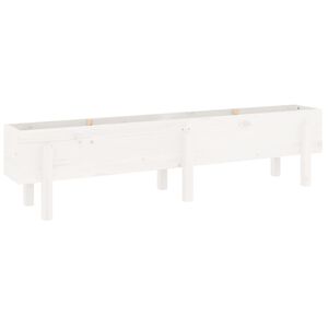 vidaXL H&oslash;ybed for hage hvit 160x30x38 cm heltre furu