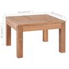 vidaXL Salongbord heltre teak naturlig etterbehandling 60x60x40 cm