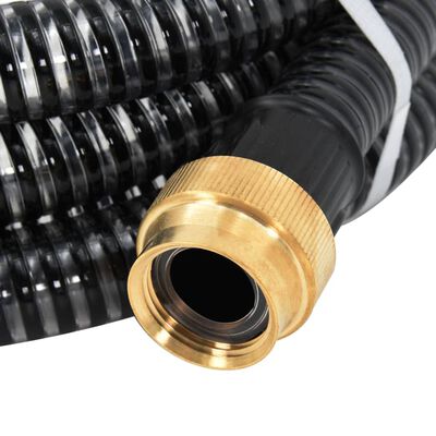 vidaXL Sugeslange med messingkoblinger svart 1,1" 10 m PVC
