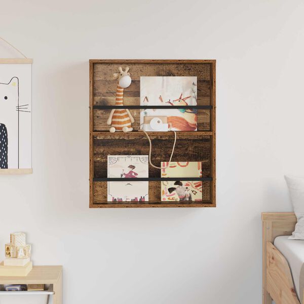 vidaXL Magasinreol Gammelt tre 60 x 12 x 70 cm Konstruert tre