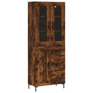 vidaXL Highboard r&oslash;kt eik 69,5x34x180 cm konstruert tre