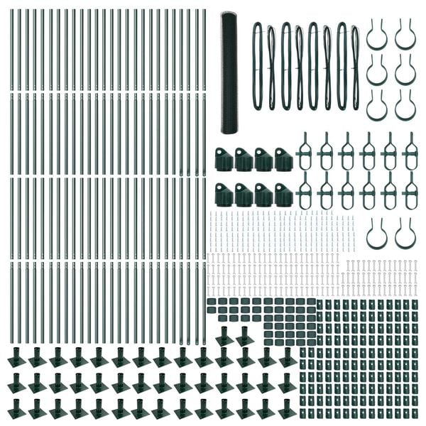 vidaXL Gjerdep&aring;le gr&oslash;nn 100 x 1,2 m (13 mm maske) St&aring;l og PVC