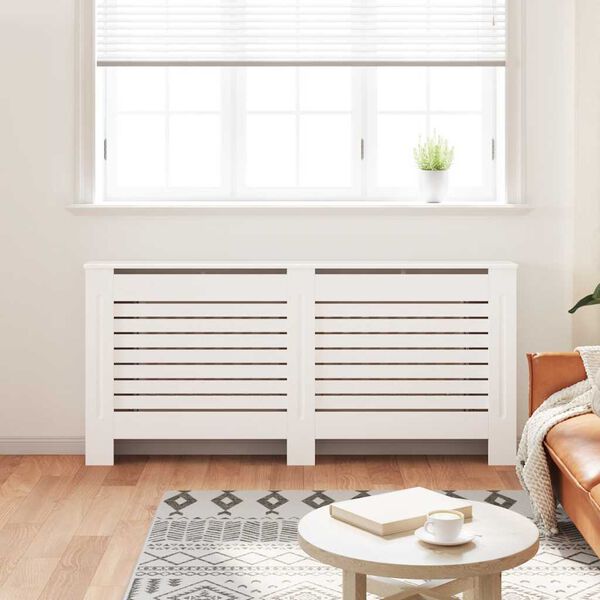 vidaXL Radiatordeksel hvit 172x19x81,5 cm MDF