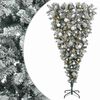 vidaXL Opp-ned kunstig hengslet juletre 150 cm 150 LED-lys Varmhvit