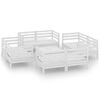vidaXL Hagesofagruppe 9 deler hvit heltre furu
