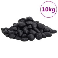 vidaXL Polerte småstein 10 kg svart 2-5 cm
