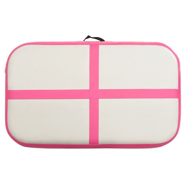vidaXL Oppbl&aring;sbar gymnastikkmatte med pumpe 60x100x15 cm PVC rosa