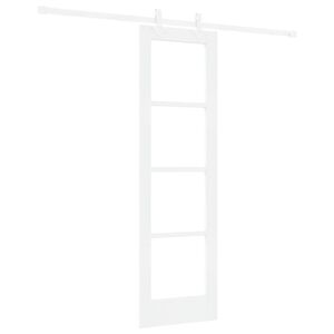 vidaXL Skyved&oslash;r Hvit 61 x 198,5 cm Massivt furutre og glass