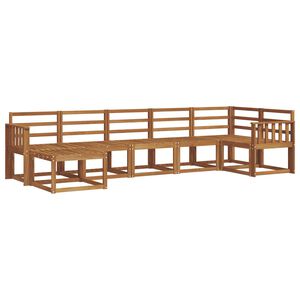 vidaXL Utend&oslash;rs sofa-sett 7 pcs Naturlig Solid akasietre