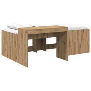 vidaXL Barneseng med skrivebord Artisan eik 98.5 x 200 cm
