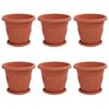 vidaXL Plantepotter 6 pcs Klinker R&oslash;d &Oslash; 26 x 21.5 cm Plast