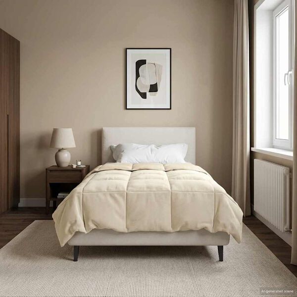 vidaXL Sommerdyne Quilted Krem 135 x 220 cm Mikrofiber