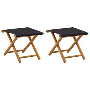 vidaXL Hage Stol 2 pcs Solid Eucalyptus Tre Svart