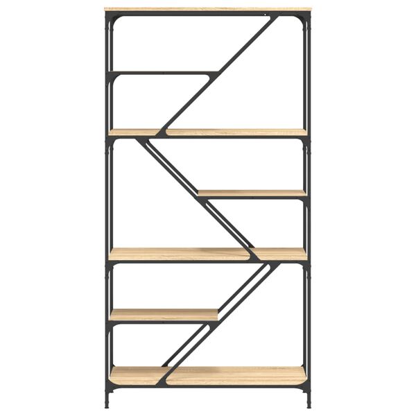 vidaXL Bokhylle sonoma eik 91x36x176 cm konstruert tre og jern