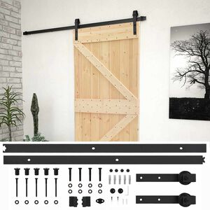 vidaXL Skyved&oslash;r 80 x 210 cm Heltre furu Naturlig og svart