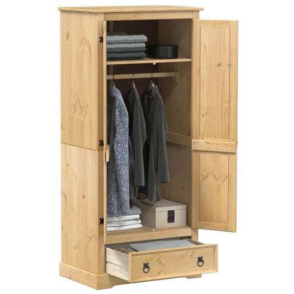 vidaXL Garderobe Corona 76x50x170 cm heltre furu