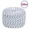 vidaXL B&aring;ttau hvit 6 mm 250 m polypropylen