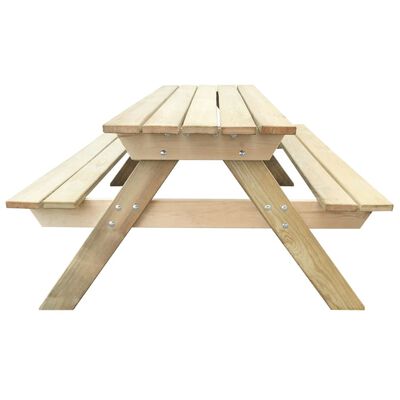 vidaXL Piknikbord for barn 150x135x71,5 cm tre