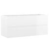 vidaXL Servantskap h&oslash;yglans hvit 100x38,5x45 cm konstruert tre
