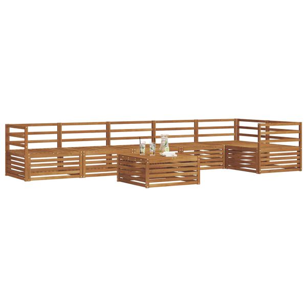 vidaXL Utend&oslash;rs sofa-sett 7 pcs Naturlig Solid akasietre