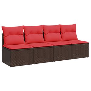 vidaXL | Hagem&oslash;belsofa | med pute Brun 220 x 62 x 69 cm polyrotting
