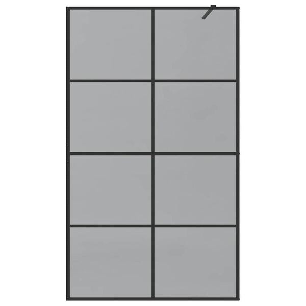 vidaXL Walk-in Dusjvegg Svart 115 x 195 cm herdet glass