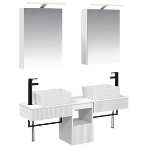 vidaXL Baderomsskapsett 5 pcs Hvit 50 x 14,5 x 70 cm Konstruert tre