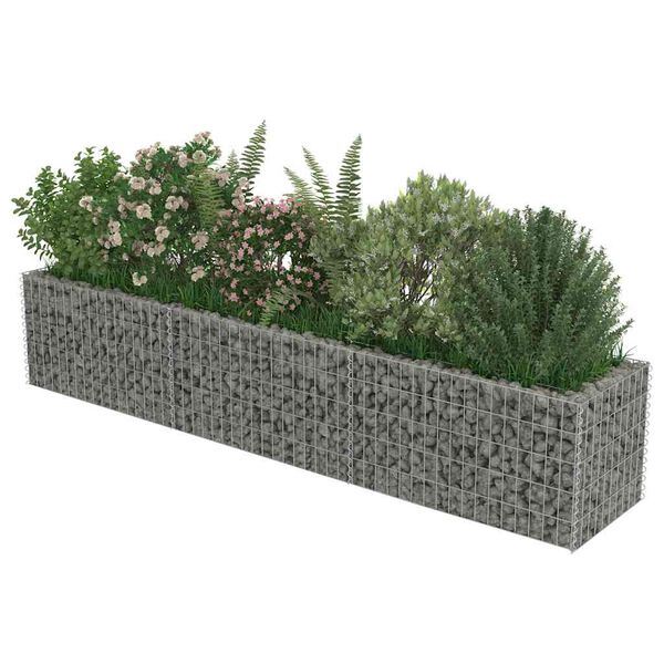 vidaXL Gabion h&oslash;ybed galvanisert st&aring;l 270x50x50 cm
