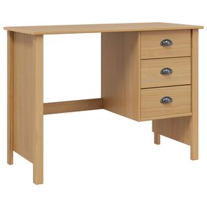 vidaXL Bord med skuffer HILL Honning brun 100 x 45 x 74 cm Massiv furu