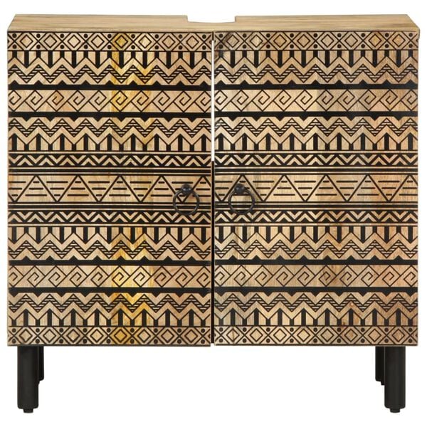 vidaXL Servantskap svart 62x33x58 cm heltre mango