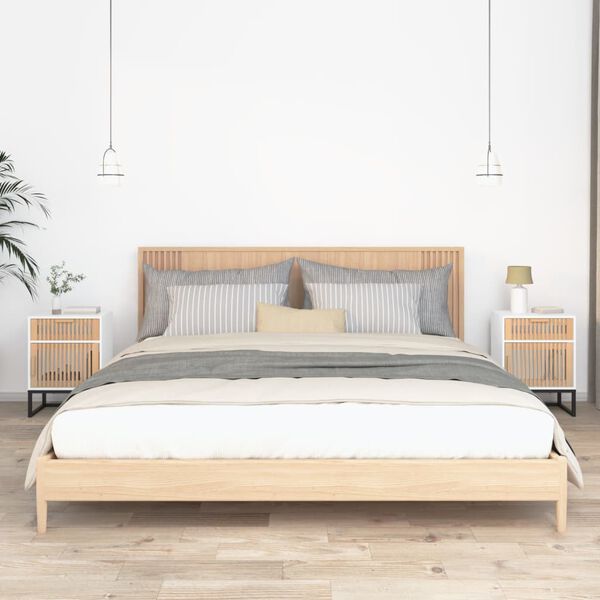 vidaXL Nattbord 2 stk hvit 40x30x55,5 cm konstruert tre og jern