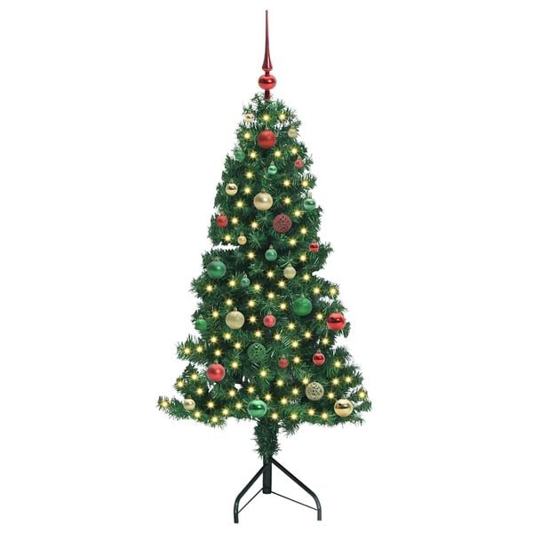vidaXL Hj&oslash;rne Kunstig Jul Tre med 150 LED gr&oslash;nn 150 cm PVC og metall