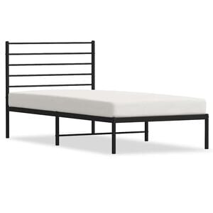 vidaXL Sengeramme i metall med hodegavl svart 75x190 cm