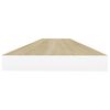 vidaXL Flytende vegghylle eik og hvit 120x23,5x3,8 cm MDF