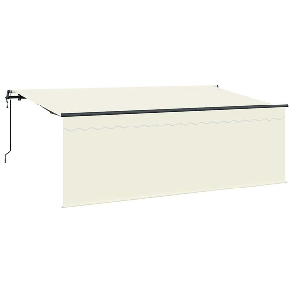 vidaXL Innvendbar Markise Krem 350 x 200 cm Polyester og aluminium