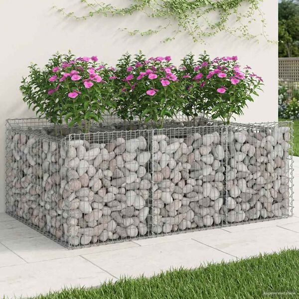 vidaXL Gabion hevet seng s&oslash;lv 150 x 100 x 60 cm Galvanisert St&aring;l