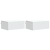 vidaXL Vegghengt Nattbord 2 pcs Hvit 49 x 34,5 x 20 cm Konstruert tre