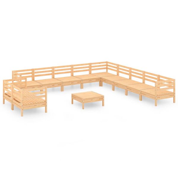 vidaXL Hagesofagruppe 12 deler heltre furu