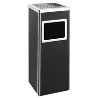 vidaXL Søppelkasse med askebeger 36 L stål svart