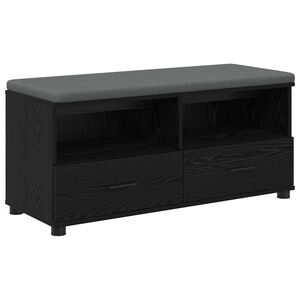 vidaXL Gangbenk Svart Eik 100 x 38 x 46 cm Konstruert treverk og stoff