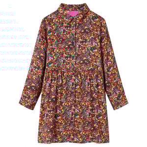 Barnekjole med lange ermer med flerfarget 92